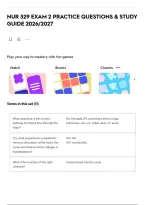 Nur 529 Exam 2 Practice Questions & Study Guide 2026&sol;2027