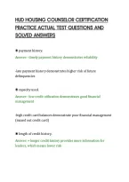 Hud Housing Counselor Certification&NewLine;Practice Actual Test Questions And&NewLine;Solved Answers