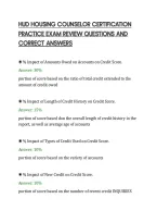 Hud Housing Counselor Certification&NewLine;Practice Exam Review Questions And&NewLine;Correct Answers