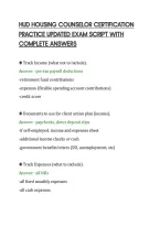Hud Housing Counselor Certification&NewLine;Practice Updated Exam Script With&NewLine;Complete Answers