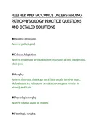 HUETHER AND MCCANCE UNDERSTANDING&NewLine;PATHOPHYSIOLOGY PRACTICE QUESTIONS&NewLine;AND DETAILED SOLUTIONS