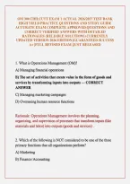 OM 300 CHILCUTT EXAM 1 ACTUAL 2026&sol;2027 TEST BANK HIGH YIELD PRACTICE QUESTIONS AND STUDY GUIDE ACCURATE EXAM COMPLETE APPROVED QUESTIONS AND CORRECT VERIFIED ANSWERS WITH DETAILED RATIONALES &lpar;RELIABLE SOLUTIONS&rpar; CURRENTLY UPDATED VERSION 2026 EDITION &vert;GU