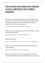 TEXAS STATE EXAM SIMULATOR UPDATED&NewLine;ACTUAL QUESTIONS AND CORRECT&NewLine;ANSWERS
