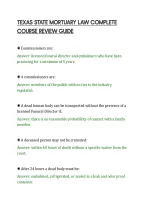 TEXAS STATE MORTUARY LAW COMPLETE&NewLine;COURSE REVIEW GUIDE&NewLine;