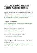 TEXAS STATE MORTUARY LAW PRACTICE&NewLine;QUESTIONS AND DETAILED SOLUTIONS