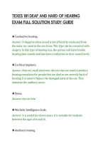 TEXES 181 DEAF AND HARD OF HEARING&NewLine;EXAM FULL SOLUTION STUDY GUIDE