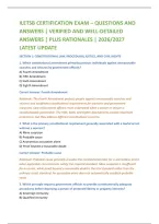 ILETSB CERTIFICATION EXAM &ndash; QUESTIONS AND &NewLine;ANSWERS &vert; VERIFIED AND WELL-DETAILED &NewLine;ANSWERS &vert; PLUS RATIONALES &vert; 2026&sol;2027 &NewLine;LATEST UPDATE ILETSB CERTIFICATION EXAM &ndash; QUESTIONS AND &NewLine;ANSWERS &vert; VERIFIED AND WELL-DETAILED &NewLine;ANSWERS &vert; PLUS RATIONALES &vert; 2026&sol;20