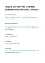 TEXES 181 DEAF AND HARD OF HEARING&NewLine;EXAM QUESTIONS AND CORRECT ANSWERS&NewLine;