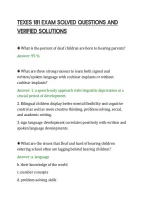 TEXES 181 EXAM SOLVED QUESTIONS AND&NewLine;VERIFIED SOLUTIONS