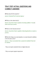 TFM 11 TEST ACTUAL QUESTIONS AND&NewLine;CORRECT ANSWERS&NewLine;