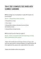 TFM 11 TEST COMPLETE TEST PAPER WITH&NewLine;CORRECT ANSWERS&NewLine;