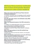 ACE Group Fitness Instructor Certification Exam Content and Preparation Questions and Answers Latest versions Graded A&plus;