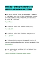 TFM11 TEST BANK QUESTIONS WITH&NewLine;VERIFIED ANSWERS FULL REVIEW&NewLine;