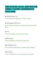 TFM11 UPDATED ACTUAL QUESTIONS AND&NewLine;CORRECT ANSWERS COMPREHENSIVE&NewLine;STUDY GUIDE&NewLine;