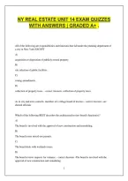 NY REAL ESTATE UNIT 14 EXAM QUIZZES WITH ANSWERS &vert; GRADED A&plus; &period;