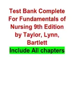 Fundamentals of Nursing&comma; 9th Edition by Taylor&comma; Lillis&comma; and Bartlett &ndash; Complete Test Bank with Multiple-Choice Questions&comma; Correct Answers&comma; and Rationales for All Chapters