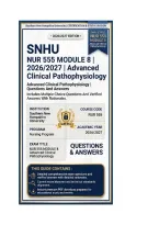 NUR 555 MODULE 8 Advanced Clinical Pathophysiology 2026&sol;2027 Questions And Answers SNHU