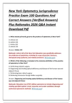 New York Optometry Jurisprudence Practice Exam 100 Questions And Correct Answers &lpar;Verified Answers&rpar; Plus Rationales 2026 Q&A Instant Download Pdf