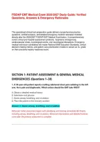 FISDAP EMT Medical Exam 2026&sol;2027 Study Guide&colon; Verified Questions&comma; Answers & Emergency Rationales