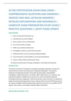 ILETSB CERTIFICATION EXAM FINAL EXAM &ndash; &NewLine;COMPREHENSIVE QUESTIONS AND ANSWERS &vert; &NewLine;VERIFIED AND WELL-DETAILED ANSWERS &vert; &NewLine;DETAILED EXPLANATIONS AND RATIONALES &vert; &NewLine;COMPLETE EXAM PREPARATION STUDY GUIDE &vert; &NewLine;PRACTICE QUESTIONS &vert; LATEST EXAM UPDATE 