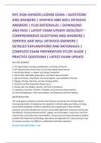 NYC SIGN HANGER LICENSE EXAM &ndash; QUESTIONS &NewLine;AND ANSWERS &vert; VERIFIED AND WELL DETAILED &NewLine;ANSWERS &vert; PLUS RATIONALES &vert; DOWNLOAD &NewLine;AND PASS &vert; LATEST EXAM UPDATE 2026&sol;2027 &ndash; &NewLine;COMPREHENSIVE QUESTIONS AND ANSWERS &vert; &NewLine;VERIFIED AND WELL-DETAILED ANSWERS &vert; &NewLine;DETAILE