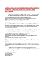 ANCC NURSING INFORMATICS CERTIFICATION EXAM PREP &NewLine;2026&sol;2027 &ndash; PRACTICE QUESTIONS WITH DETAILED &NewLine;RATIONALES