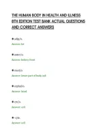 THE HUMAN BODY IN HEALTH AND ILLNESS&NewLine;8TH EDITION TEST BANK ACTUAL QUESTIONS&NewLine;AND CORRECT ANSWERS&NewLine;