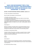 BASIC CODE ENFORCEMENT TEEX & TDLR PRACTICE EXAM 2026&sol;2027 &vert; CODE ENFORCEMENT &vert; 80 VERIFIED Q&A &vert; DETAILED RATIONALES &vert; PASS GUARANTEED &ndash; A&plus; GRADED