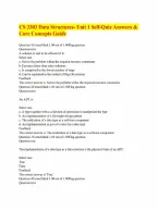 CS 3303 Data Structures- Unit 1 Self-Quiz Answers & Core Concepts Guide