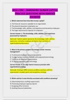 Wgu C202 &ndash; Managing Human Capital&NewLine;Practice Questions With Verified&NewLine;Answers