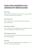 Psi Real Estate Salesperson Actual&NewLine;Questions With Verified Solutions