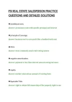 Psi Real Estate Salesperson Practice&NewLine;Questions And Detailed Solutions