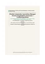 Florida Community Association Manager CAM License Exam 2026&sol;2027 &vert; 100 Verified Questions & Answers &vert; DBPR Licensing Prep &vert; 5 Core Domains &vert; Instant Download &vert; rated 100&percnt; correct&period;