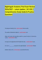 Nightingale Anatomy Final Exam Review &NewLine;2026&sol;2027 &ndash; Latest Update &vert; SCI 220 &vert; &NewLine;Comprehensive Study Guide & Practice Questions &NewLine; &NewLine;