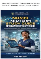 Nr599 Midterm Study Guide Informatics 2026&NewLine;Version Chamberlain College Of Nursing