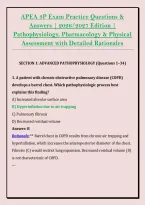 APEA 3P Exam Practice Questions & &NewLine;Answers &vert; 2026&sol;2027 Edition &vert; &NewLine;Pathophysiology&comma; Pharmacology & Physical &NewLine;Assessment with Detailed Rationales