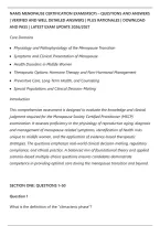 Nams Menopause Certification Exam&lpar;Mscp&rpar; &ndash; Questions And Answers&NewLine;&vert; Verified And Well Detailed Answers &vert; Plus Rationales &vert; Download&NewLine;And Pass &vert; Latest Exam Update 2026&sol;2027