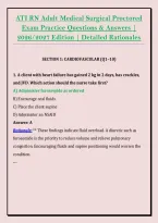 ATI RN Adult Medical Surgical Proctored &NewLine;Exam Practice Questions & Answers &vert; &NewLine;2026&sol;2027 Edition &vert; Detailed Rationales