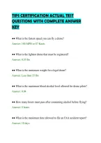 Tips Certification Actual Test&NewLine;Questions With Complete Answer&NewLine;Key&NewLine;