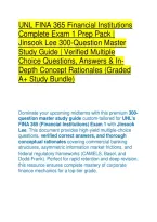 UNL FINA 365 Financial Institutions Exam 1 Prep Pack&colon; Jinsook Lee 300-Question Study Guide