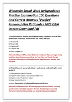Wisconsin Social Work Jurisprudence Practice Examination 100 Questions And Correct Answers &lpar;Verified Answers&rpar; Plus Rationales 2026 Q&A Instant Download Pdf