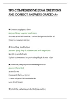Tips Comprehensive Exam Questions&NewLine;And Correct Answers Graded A&plus;
