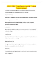 NCOA DLC Exam Questions with Verified&NewLine;Correct Answers