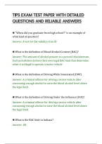 Tips Exam Test Paper With Detailed&NewLine;Questions And Reliable Answers&NewLine;