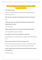 NCOA Final Exam Questions with Verified&NewLine;Correct Answers