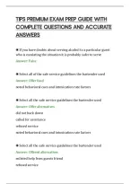 Tips Premium Exam Prep Guide With&NewLine;Complete Questions And Accurate&NewLine;Answers