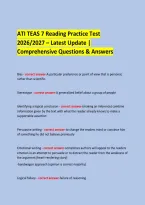 &NewLine;ATI TEAS 7 Reading Practice Test &NewLine;2026&sol;2027 &ndash; Latest Update &vert; &NewLine;Comprehensive Questions & Answers &NewLine; &NewLine; &NewLine;