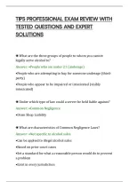 Tips Professional Exam Review With&NewLine;Tested Questions And Expert&NewLine;Solutions