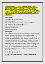 Servsafe Manager Certification Exam &ndash; &NewLine;Questions And Answers &vert; Verified And &NewLine;Well Detailed Answers &vert; Plus Rationales &vert; &NewLine;Download And Pass &vert; Latest Exam Update &NewLine;2026&sol;2027 