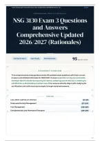 NSG 3130 Exam 3 Questions and Answers Comprehensive Updated 2026&sol;2027 &lpar;Rationales&rpar;